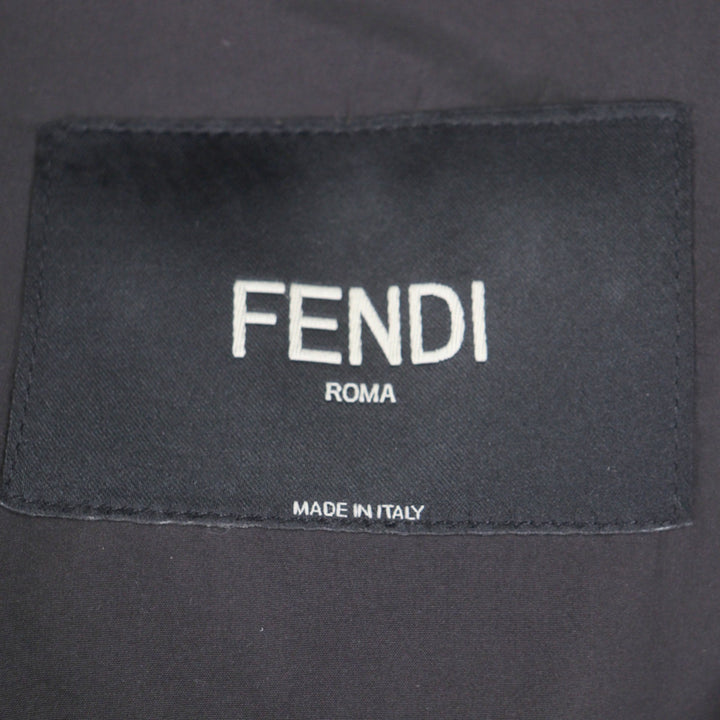 極美品▼FENDI フェンディ 2023年製 FAA911 FFロゴエンボス フーデッド WZIPUP ダウンジャケット ダークブラウン 50 正規品 メンズ
