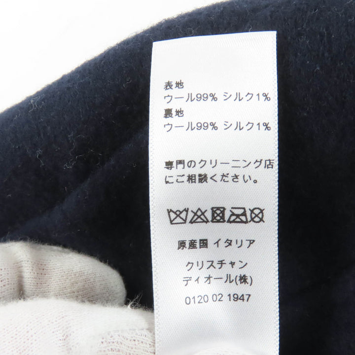 美品★Christian Dior クリスチャンディオール 21DCH918I100 ウール シルク混 オブリーク キャスケット ネイビー 58 イタリア製 正規品