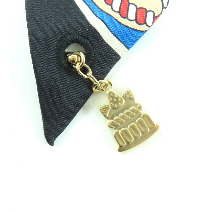 未使用品★HERMES エルメス La Patisserie Francaise シルク100% NOIR/BLANC/BLEU ツイリー チャームズ スカーフ 箱付き 仏製 レディース