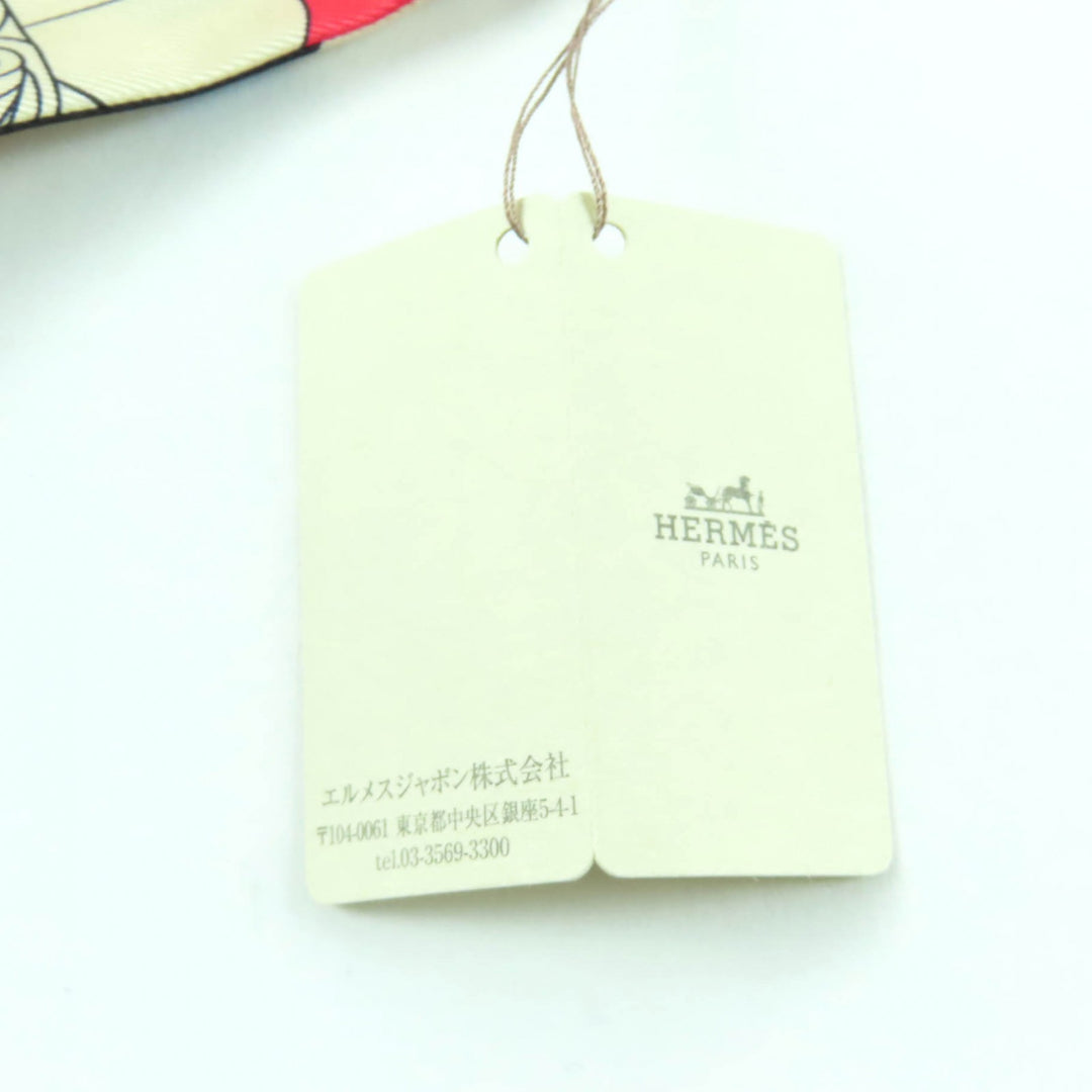 未使用品★HERMES エルメス La Patisserie Francaise シルク100% NOIR/BLANC/BLEU ツイリー チャームズ スカーフ 箱付き 仏製 レディース