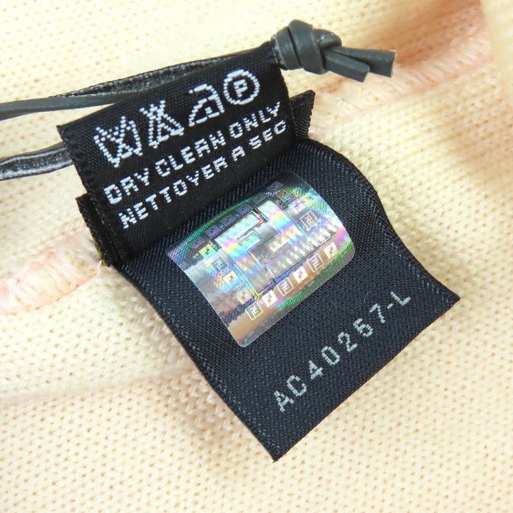 未使用品△FENDI フェンディ FXL513 ウール100％ ズッカ柄 ニット帽 ニットキャップ ビーニー ピンク イタリア製 レディース