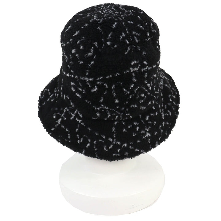 極美品△CHANEL シャネル 21B AA7847 ココマーク金具 総柄 パイル地 バケットハット 帽子 ブラック ホワイト M 伊製 正規品 レディース