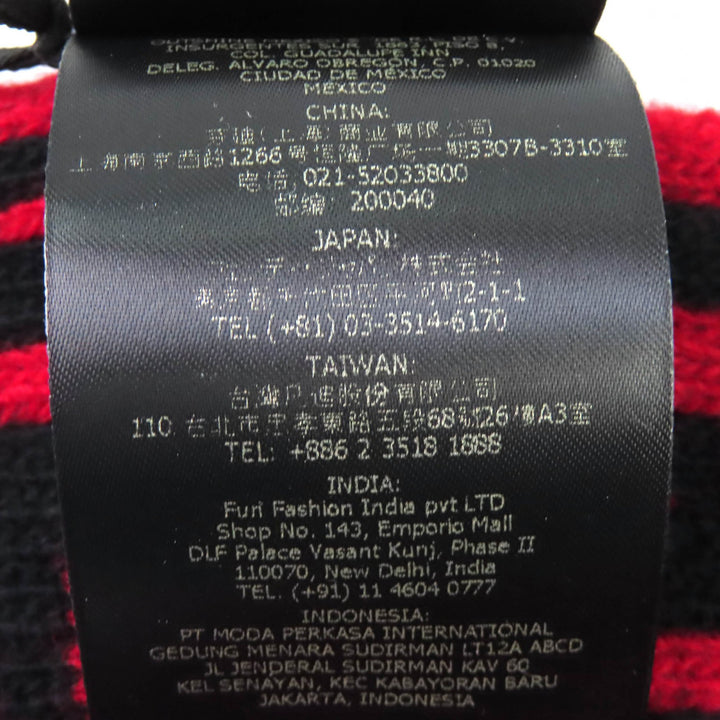未使用品△FENDI フェンディ FXS346 ウール100％ FFロゴ ズッカ柄 ニット マフラー レッド ブラック イタリア製 正規品 レディース