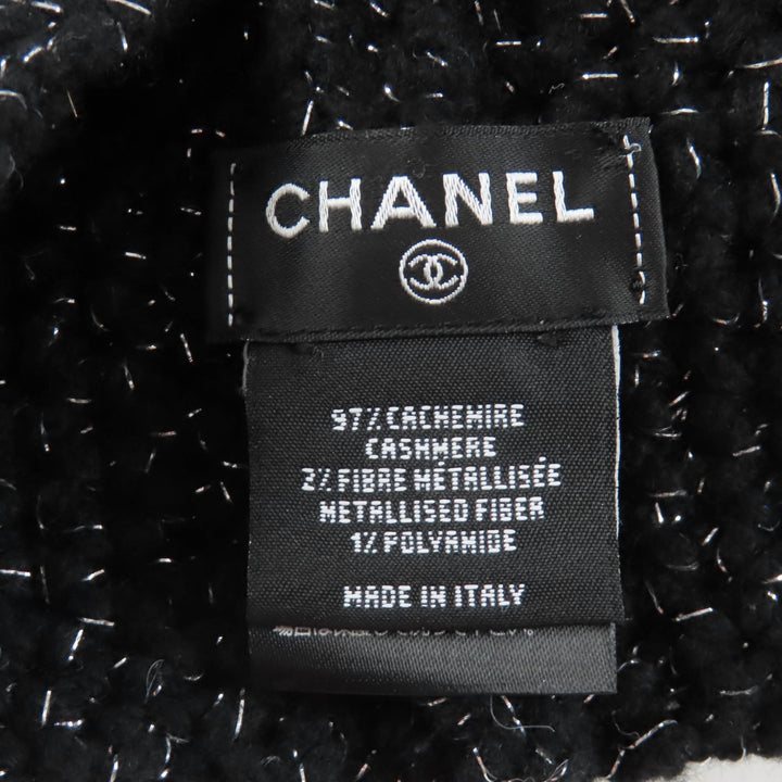 極美品★CHANEL シャネル AAB710 カシミヤ混 25～26年 クルーズ コレクション ショー ココマーク ラメ入り ニットキャップ 箱付 正規品
