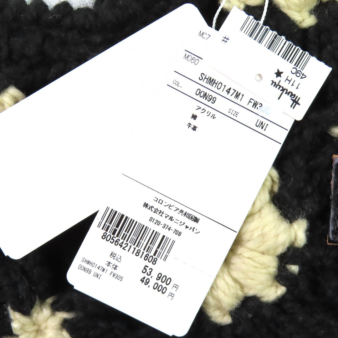 未使用品△MARNI マルニ SHMH0147M1 MARNI MARKET クロシェ ミニ フィッシュ バッグ ツインハンドル ニットバッグ ブラック 袋付 正規品