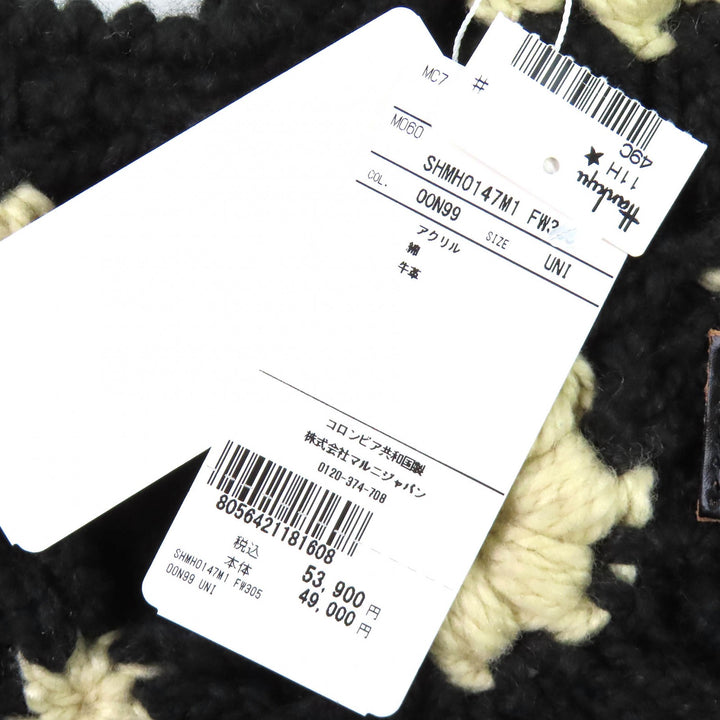 未使用品△MARNI マルニ SHMH0147M1 MARNI MARKET クロシェ ミニ フィッシュ バッグ ツインハンドル ニットバッグ ブラック 袋付 正規品