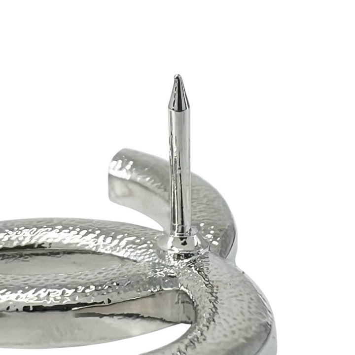 極美品▲CHANEL シャネル B23 ココマーク ハート ラインストーン ピンバッチ ブローチ シルバー イタリア製 レディース