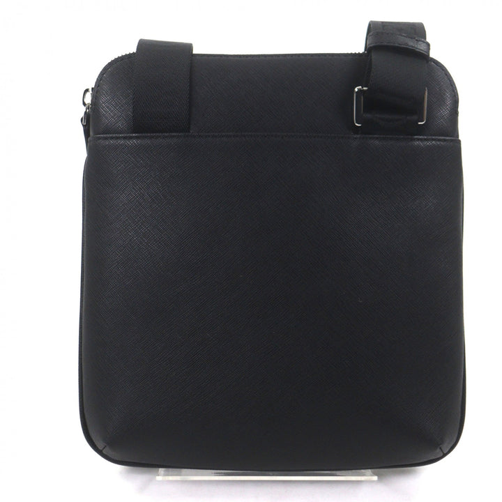 未使用品▼EMPORIO ARMANI エンポリオ アルマーニ レザー イーグルロゴ ボディバッグ ショルダーバッグ ブラック シルバー金具 メンズ