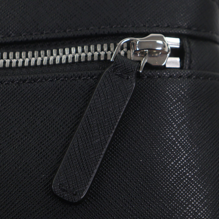 未使用品▼EMPORIO ARMANI エンポリオ アルマーニ レザー イーグルロゴ ボディバッグ ショルダーバッグ ブラック シルバー金具 メンズ