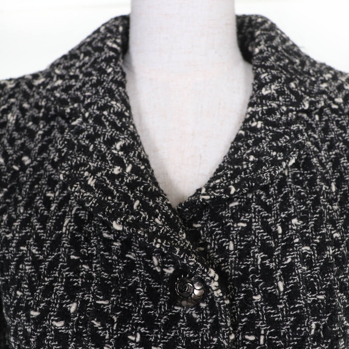 極美品☆CHANEL シャネル ヴィンテージ 97A P09701V05906 ココボタン ツイード ジャケット スカート セットアップ 38 フランス製 正規品