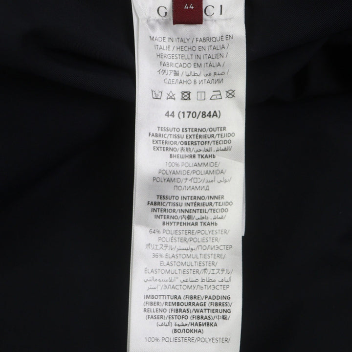 美品▼GUCCI グッチ 787200 GG柄 ロゴプリント リバーシブル ジップアップ マウンテンパーカー ネイビー ベージュ 44 伊製 正規品 メンズ