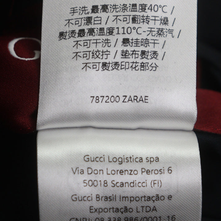美品▼GUCCI グッチ 787200 GG柄 ロゴプリント リバーシブル ジップアップ マウンテンパーカー ネイビー ベージュ 44 伊製 正規品 メンズ