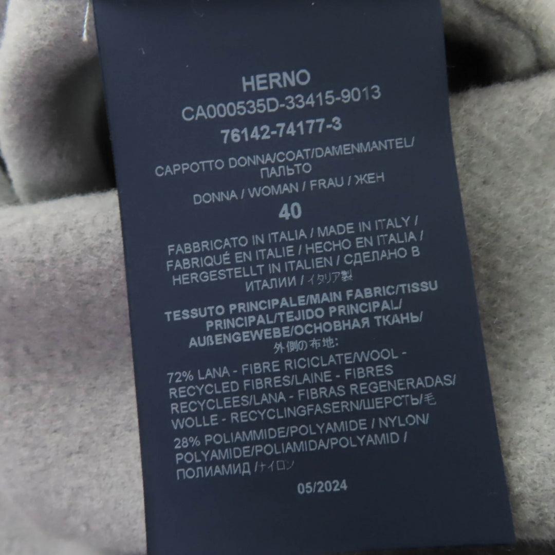 未使用品☆Herno ヘルノ 2024年製 CA000535D ウール 中綿ライナー・フード付 3WAYコート ブルー 40 イタリア製 正規品 レディース