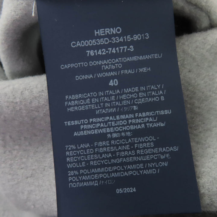 未使用品☆Herno ヘルノ 2024年製 CA000535D ウール 中綿ライナー・フード付 3WAYコート ブルー 40 イタリア製 正規品 レディース
