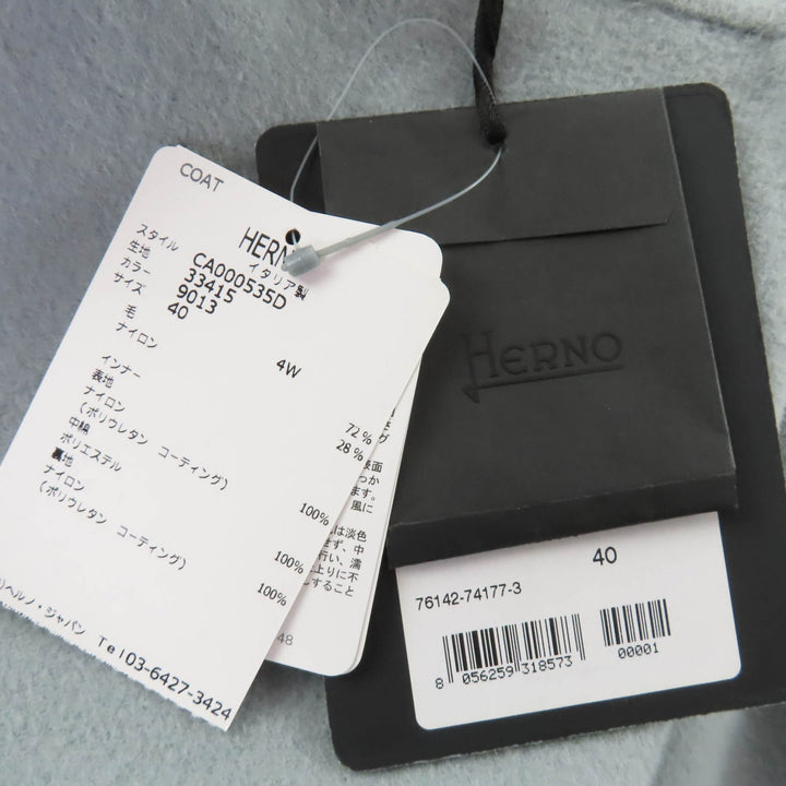 未使用品☆Herno ヘルノ 2024年製 CA000535D ウール 中綿ライナー・フード付 3WAYコート ブルー 40 イタリア製 正規品 レディース
