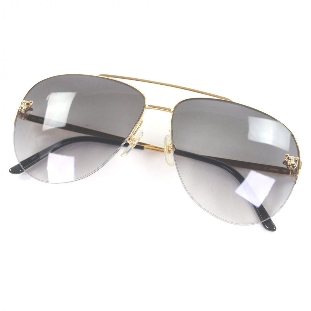 美品□Cartier カルティエ パンテール ドゥ カルティエ ティアドロップ アビエーターサングラス ゴールド グレー 60□13 フランス製