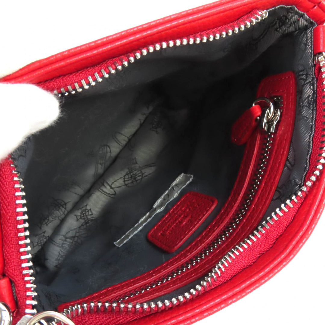 美品△Vivienne Westwood ヴィヴィアンウエストウッド 51160010 ジョアンナ ニュースクエア クロスボディ オーブ ショルダーバッグ 赤