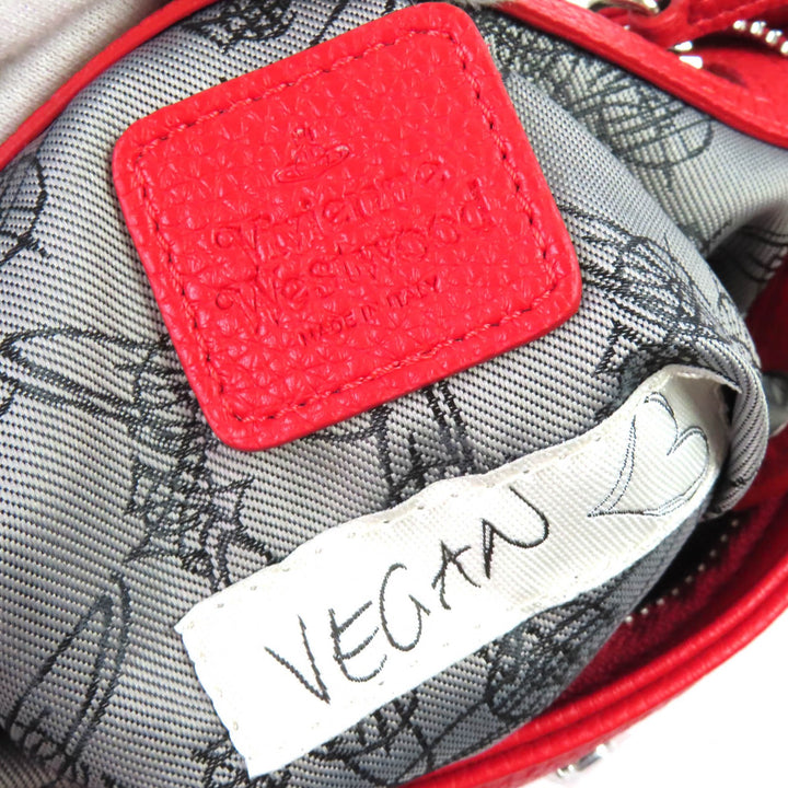 美品△Vivienne Westwood ヴィヴィアンウエストウッド 51160010 ジョアンナ ニュースクエア クロスボディ オーブ ショルダーバッグ 赤