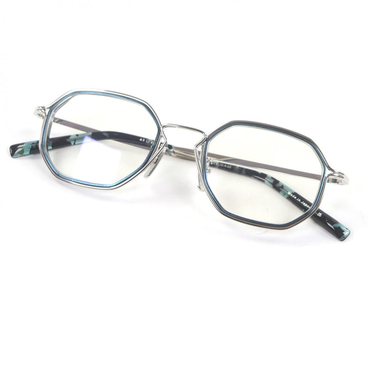 未使用品□DITA ディータ DTX170-A-02 HALIOD-TWO オクタゴン メガネ 眼鏡 アイウェア シルバー メタリックブルー 49□20-145 日本製