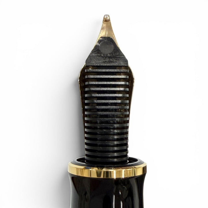 極美品▼PERIKAN ペリカン スーベレーン M800 ペン先18K Mニブ 万年筆 レッドストライプ ブラック ゴールド ドイツ製 メンズ