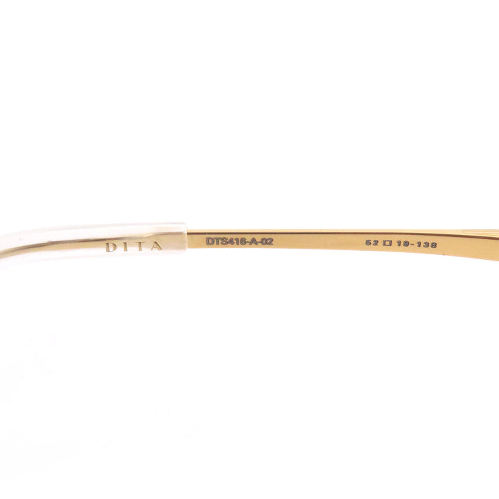 美品□DITA ディータ DTS416-A-02 TERRACRAFT ツーブリッジ サングラス クリアホワイト ゴールド 52□19-138 日本製 メンズ 定価123200円
