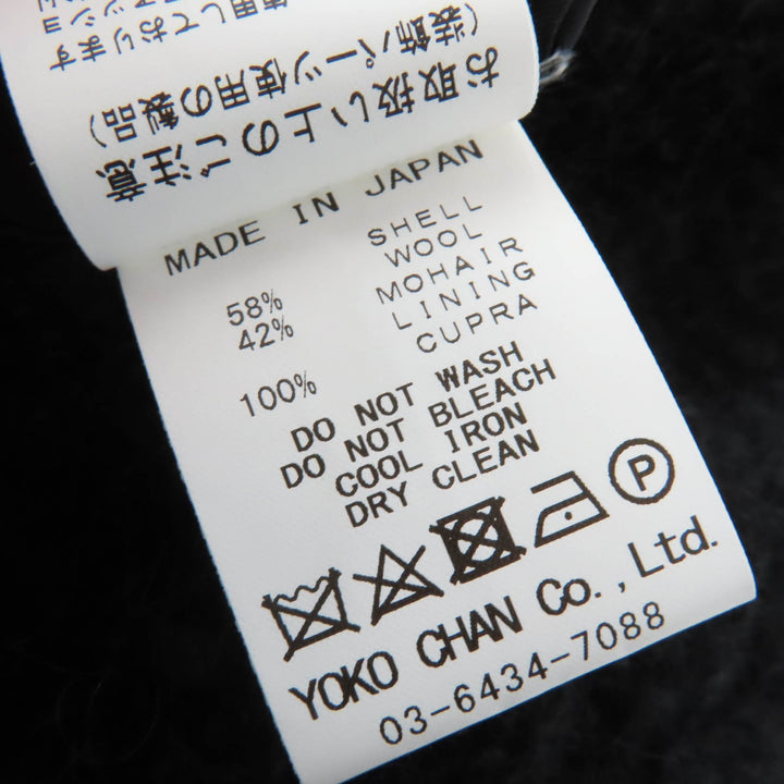 極美品☆YOKO CHAN ヨーコチャン YCD-319-552 ウール モヘア フェイクパール ノースリーブ ワンピース ブラック 38 正規品 レディース
