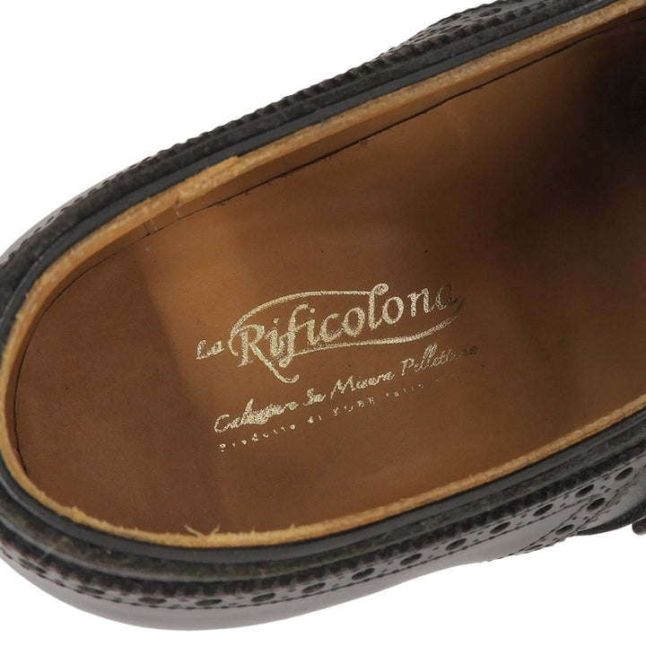 極美品▲La Rificolona ラ リフィコローナ キルトタッセル モンクストラップ レザーローファー ブラック 約25cm相当 メンズ 保存袋付き