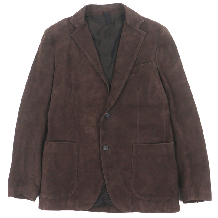 美品▼TAGLIATORE タリアトーレ ASI20-03 CARSON スウェードレザー ロゴ入りボタン シングルジャケット テーラード 46 正規品 メンズ