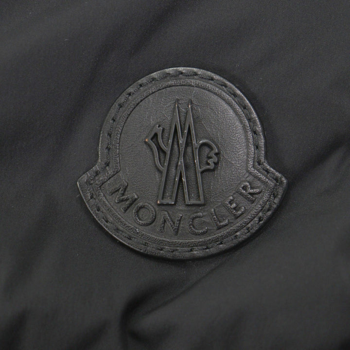 美品▼MONCLER モンクレール SAMALENS サマランス レザーワッペン付き ダブルジップアップ ダウンジャケット ブラック 2 正規品 メンズ