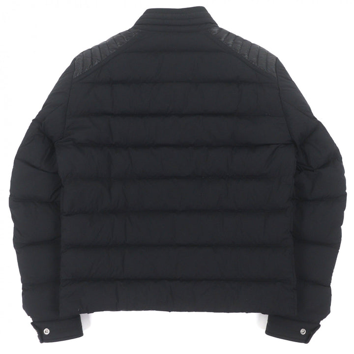 美品▼MONCLER モンクレール SAMALENS サマランス レザーワッペン付き ダブルジップアップ ダウンジャケット ブラック 2 正規品 メンズ