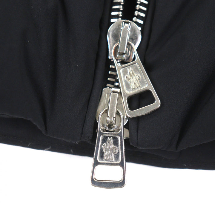 美品▼MONCLER モンクレール SAMALENS サマランス レザーワッペン付き ダブルジップアップ ダウンジャケット ブラック 2 正規品 メンズ