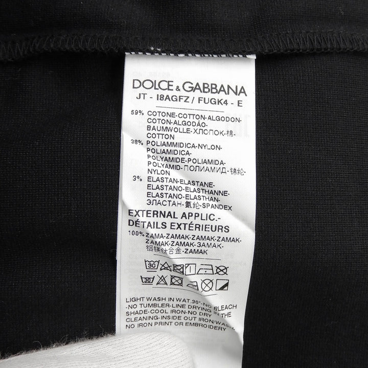 未使用品▲DOLCE&amp;GABBANA ドルチェ＆ガッバーナ 呪術廻戦 コットン ロゴ金具付 半袖Ｔシャツ ブラック 48 イタリア製 正規品 メンズ