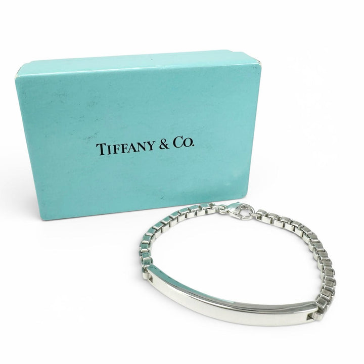 極美品▲TIFFANY&amp;Co. ティファニー ベネチアン リンク ID ブレスレット アクセサリー SV925 シルバー 重量17.4g レディース 箱付き