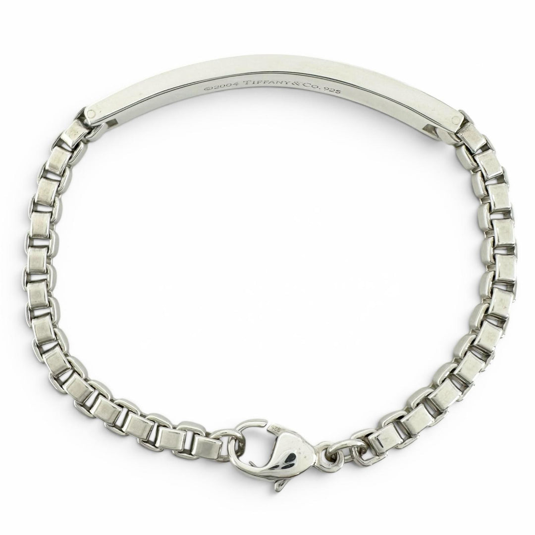 極美品▲TIFFANY&amp;Co. ティファニー ベネチアン リンク ID ブレスレット アクセサリー SV925 シルバー 重量17.4g レディース 箱付き