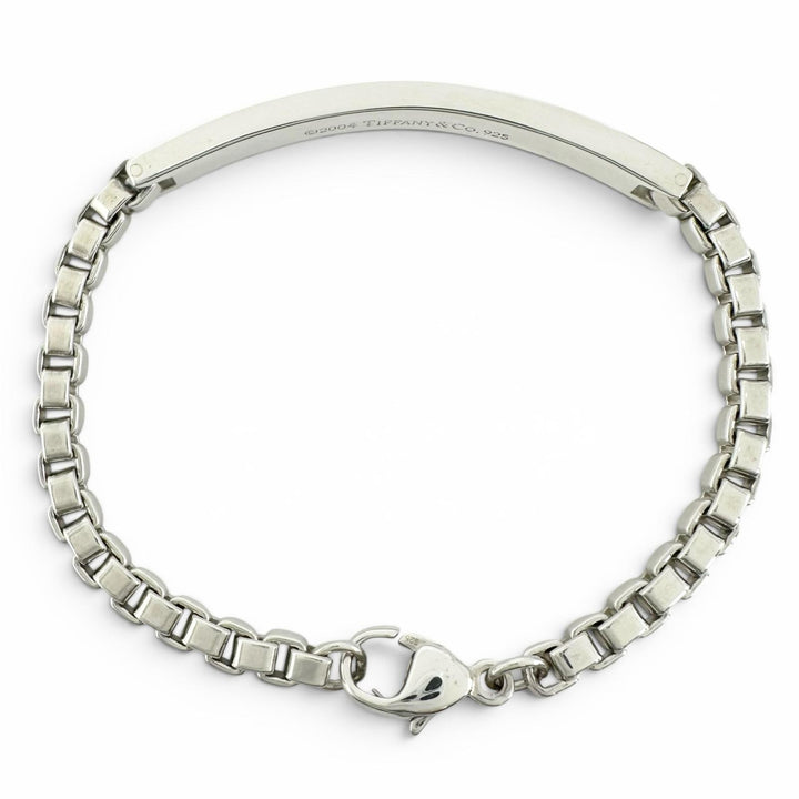 極美品▲TIFFANY&amp;Co. ティファニー ベネチアン リンク ID ブレスレット アクセサリー SV925 シルバー 重量17.4g レディース 箱付き