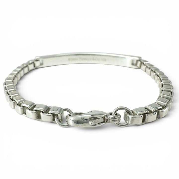 極美品▲TIFFANY&amp;Co. ティファニー ベネチアン リンク ID ブレスレット アクセサリー SV925 シルバー 重量17.4g レディース 箱付き