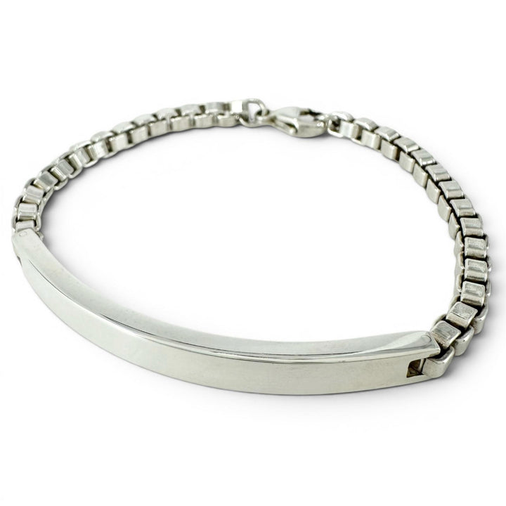 美品▲TIFFANY&amp;Co. ティファニー ベネチアン リンク ID ブレスレット アクセサリー SV925 シルバー 重量19.6g レディース 保存袋付き
