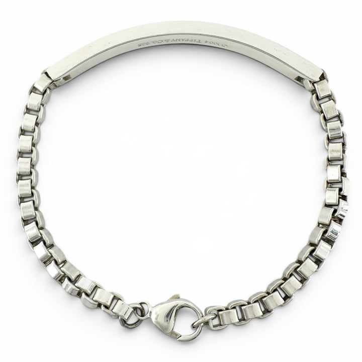 美品▲TIFFANY&amp;Co. ティファニー ベネチアン リンク ID ブレスレット アクセサリー SV925 シルバー 重量19.6g レディース 保存袋付き