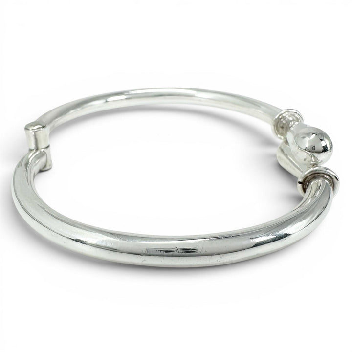 美品▲TIFFANY&amp;Co. ティファニー メキシカン ヒンジ SV925 ヴィンテージ バイパスデザイン バングル シルバー 重量26g メンズ
