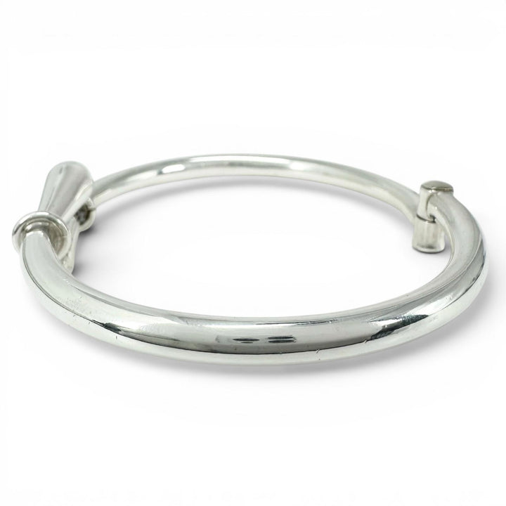 美品▲TIFFANY&amp;Co. ティファニー メキシカン ヒンジ SV925 ヴィンテージ バイパスデザイン バングル シルバー 重量26g メンズ