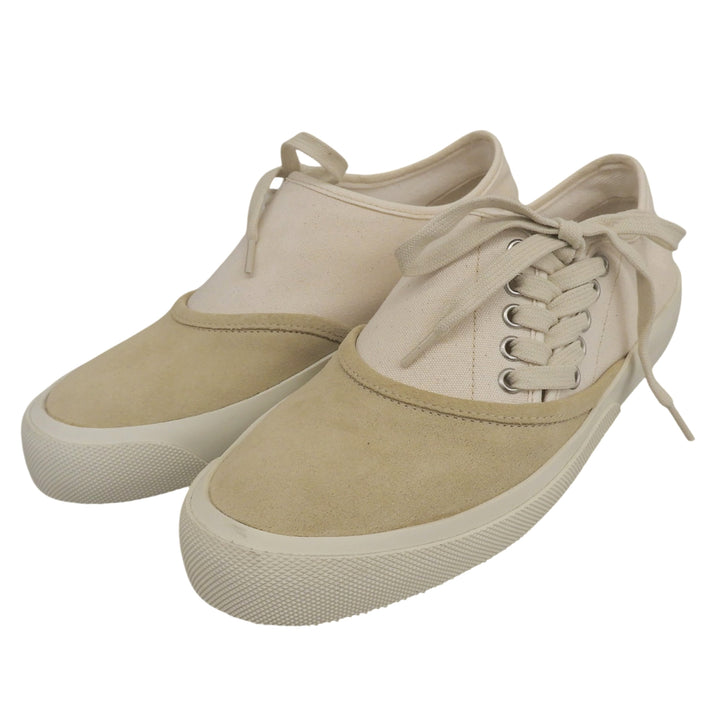 未使用品▲Maison Margiela メゾンマルジェラ 20SS S37WS0498 キャンバス スウェードレザー サイドレースアップ スニーカー ベージュ 39