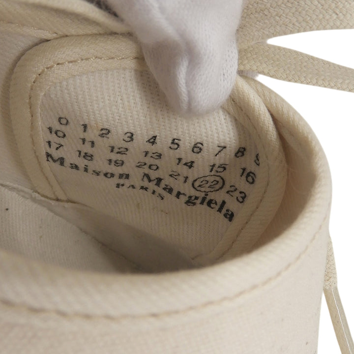 未使用品▲Maison Margiela メゾンマルジェラ 20SS S37WS0498 キャンバス スウェードレザー サイドレースアップ スニーカー ベージュ 39