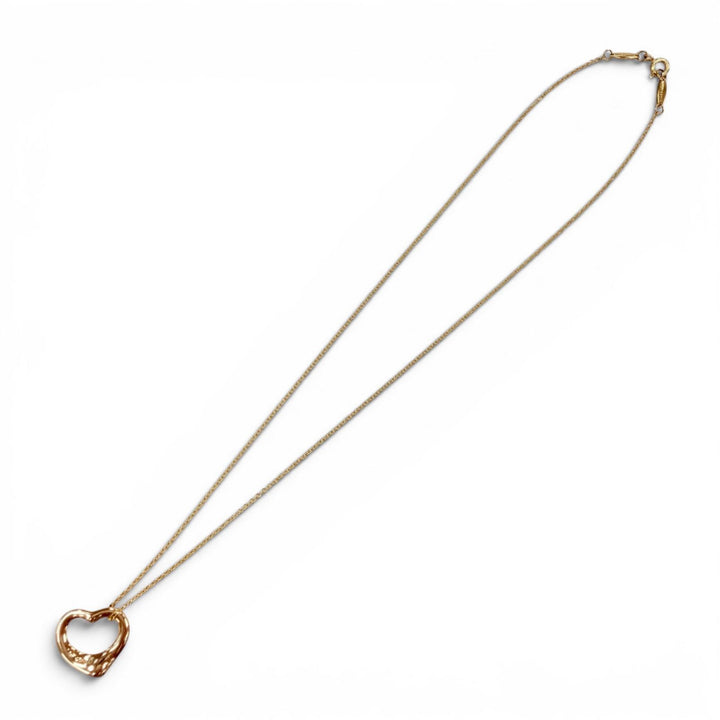 極美品◇TIFFANY&amp;Co. ティファニー オープン ハート ペンダント AU750 (YG) 22年12月購入 ネックレス スペイン製 重量4.12g レディース