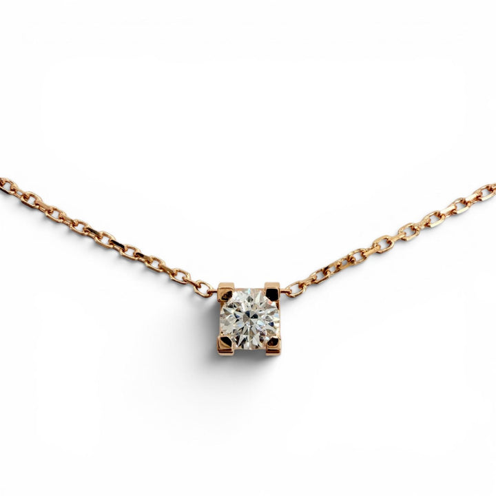 極美品◇Cartier カルティエ NFM056 Cドゥ カルティエ AU750(PG) ダイヤ1P GIA No.6375650428 ネックレス ピンクゴールド 重量2.12g