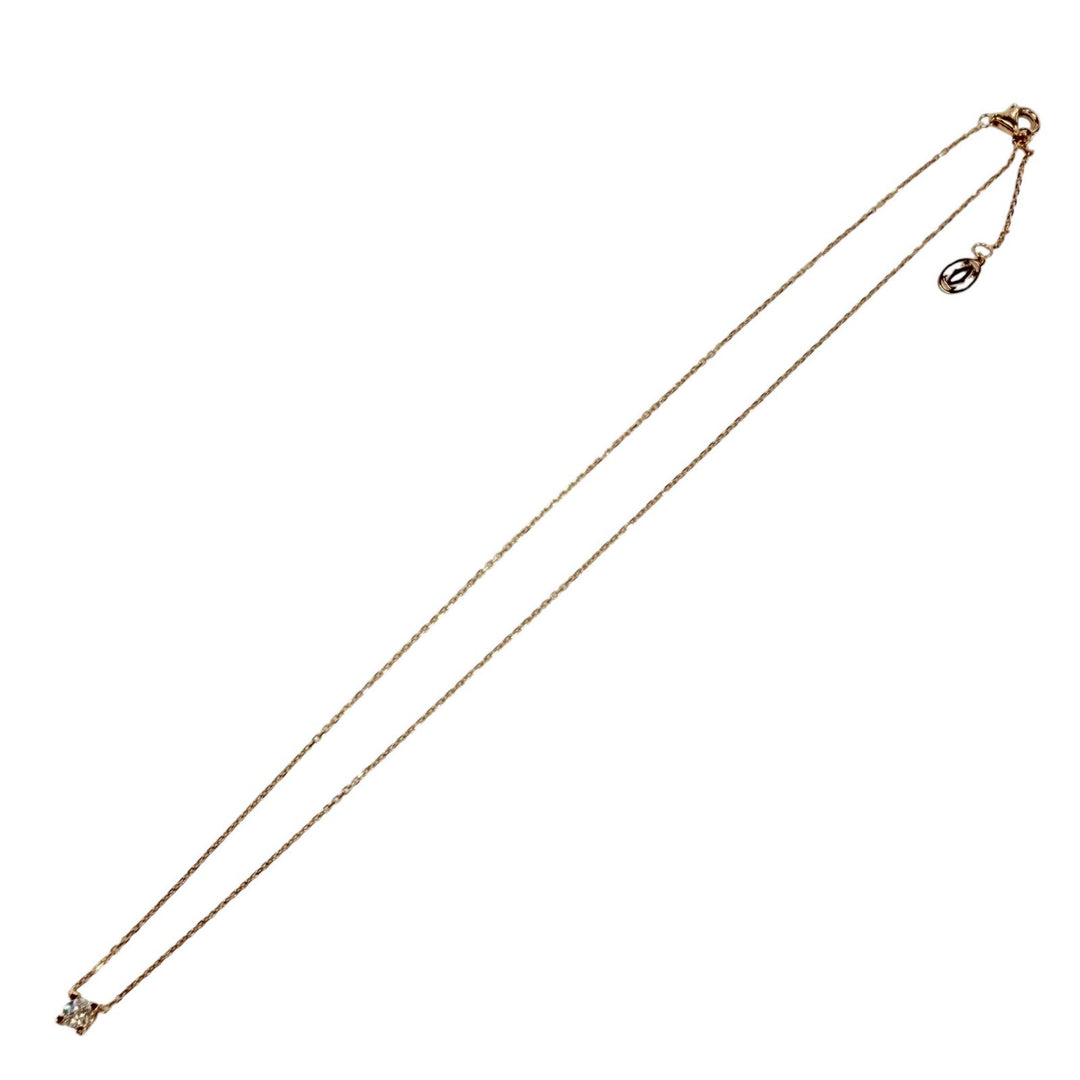 極美品◇Cartier カルティエ NFM056 Cドゥ カルティエ AU750(PG) ダイヤ1P GIA No.6375650428 ネックレス ピンクゴールド 重量2.12g