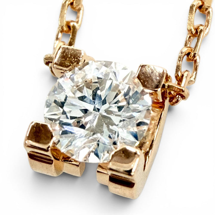 極美品◇Cartier カルティエ NFM056 Cドゥ カルティエ AU750(PG) ダイヤ1P GIA No.6375650428 ネックレス ピンクゴールド 重量2.12g