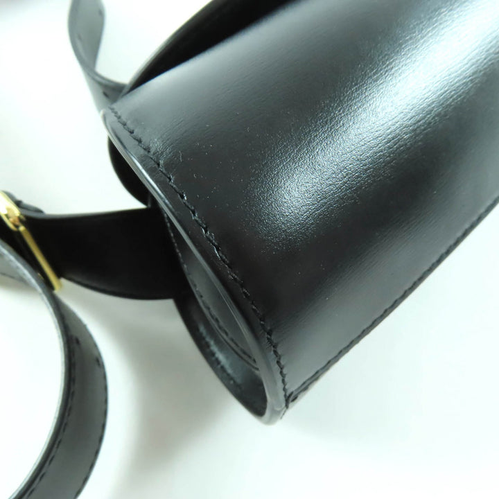 美品★JIL SANDER ジルサンダー J08WD0008 カンノーロ ミニ ショルダーバッグ レザー ロゴ入り ブラック 保存袋付 イタリア製 レディース