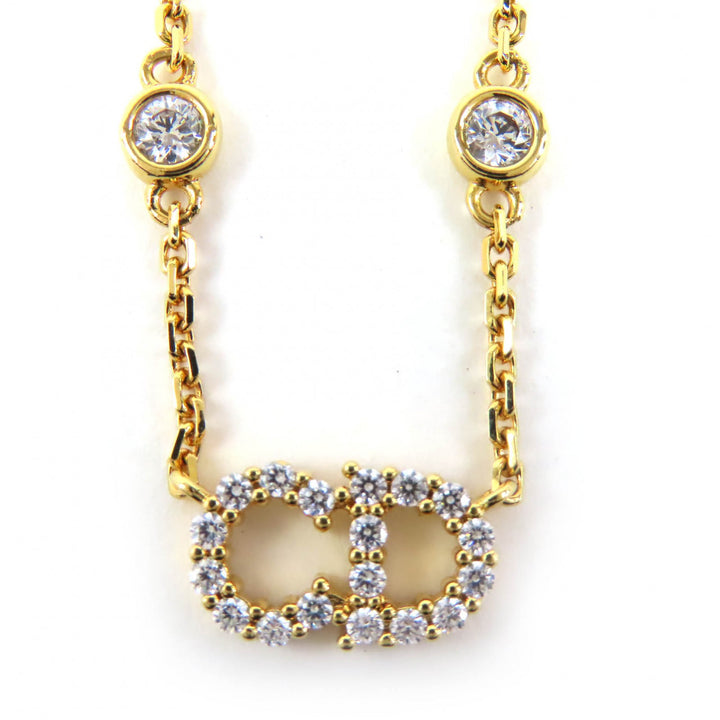 極美品△DIOR ディオール N3522WOMZI Clair D Lune クレール ディー リュヌ ー ラインストーン フェイクパール ネックレス 定価83000円