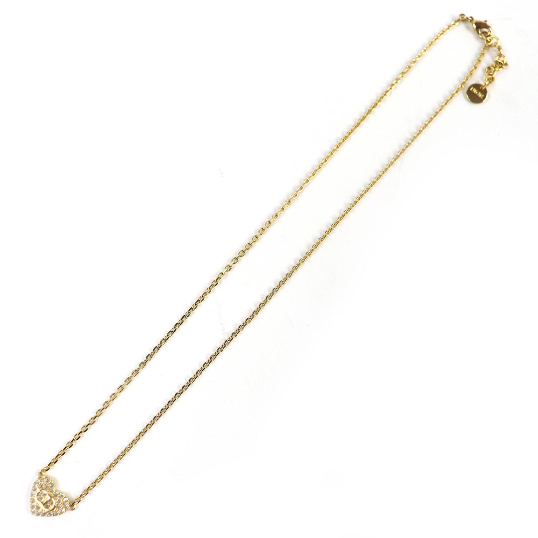 極美品△Christian Dior クリスチャンディオール N3477WOMCY Clair D Lune クレール ディー リュヌ ラインストーン ネックレス 定価78000