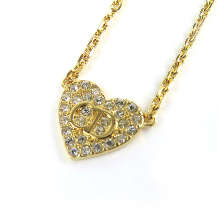 極美品△Christian Dior クリスチャンディオール N3477WOMCY Clair D Lune クレール ディー リュヌ ラインストーン ネックレス 定価78000
